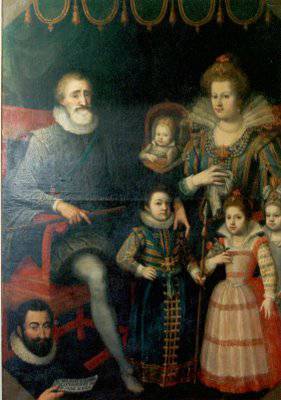 La famille d'Henri IV (le duc d'Orléans est dans le berceau) attribué à Frans Pourbus le Jeune